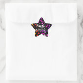 Sticker Étoile Points Arc-en-ciel d'anniversaire en noir (Sac)