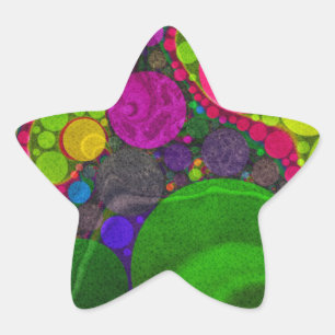 Sticker Étoile Points énormes abstraits fluorescents