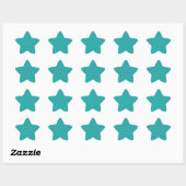 Sticker Étoile Points roses profonds sur Aqua Blue (Feuille)