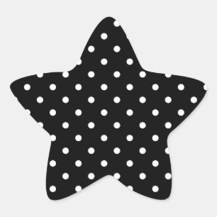 Sticker Étoile Pois noir et blanc
