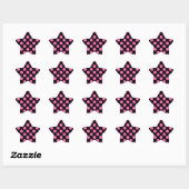 Sticker Étoile Pois roses chauds (Feuille)