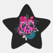 Sticker Étoile Pomme De Bonbons Poîlée Avec Fleurs (Devant)