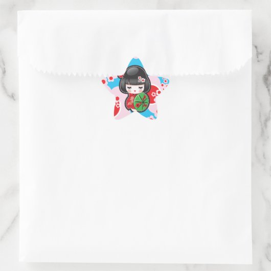 Sticker Étoile Poupée Kawaii Kokeshi (Sac)