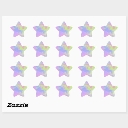 Sticker étoile pour peinture arc-en-ciel (Feuille)