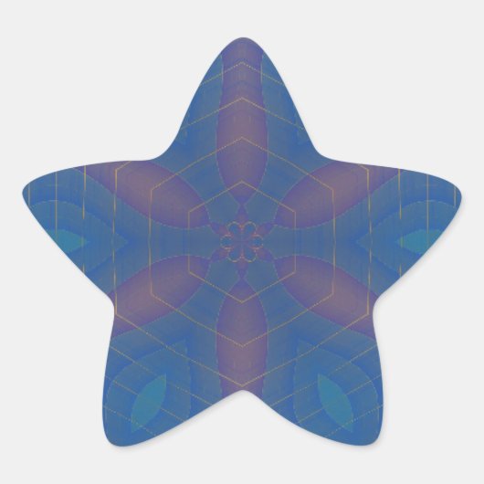 Sticker Étoile Presque Hexagonal Kaleidoscope Mandala (Devant)