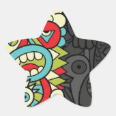 Sticker Étoile Psychedelic Patterns (Devant)