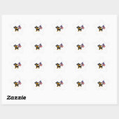 Sticker Étoile Pup avec drapeau (Feuille)
