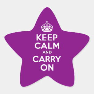 Sticker Étoile Purple Gardez le calme et continuer