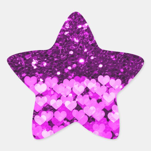 Sticker Étoile Purple Hearts Faux Parties scintillant (Devant)