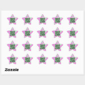 Sticker Étoile QR Code Mint vert rose brillant Cool moderne (Feuille)