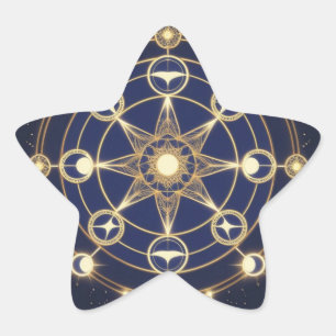 Sticker Étoile Radiance Divine – Mandala Doré de l'Éveil