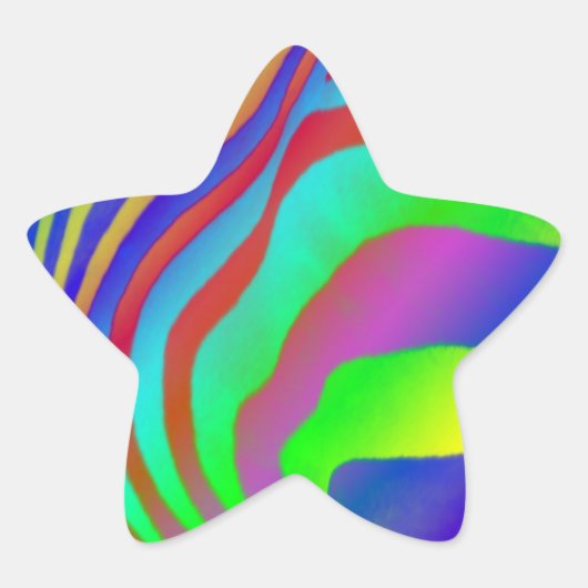 Sticker Étoile Rainbow Zebra (Devant)