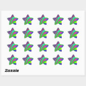 Sticker Étoile Rainbow Zebra (Feuille)