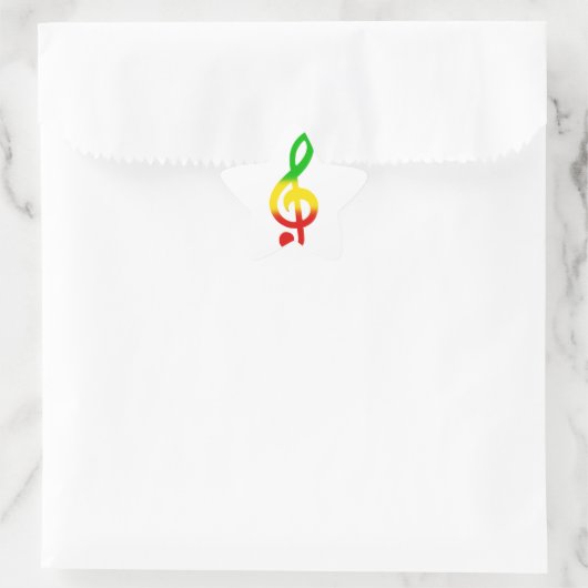 Sticker Étoile Rasta Treble Clef (Sac)
