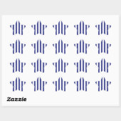 Sticker Étoile Rayures bleues et blanches (Feuille)