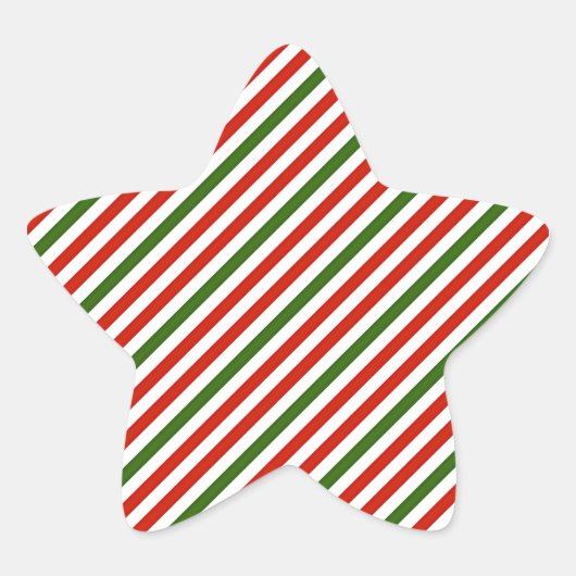 Sticker Étoile rayures de couleur de Noël, (Devant)