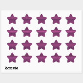 Sticker Étoile Rayures Rose Clair et Noir (Feuille)