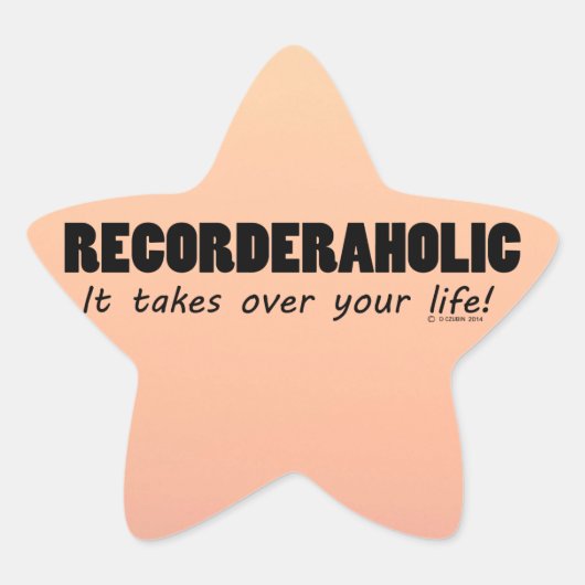Sticker étoile Recorderaholic (Devant)