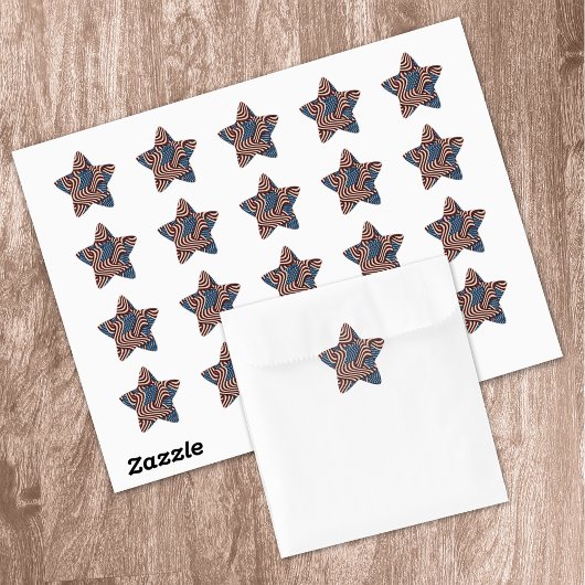 Sticker Étoile Red & Blue Stars & Stripes États-Unis drapeaux amé