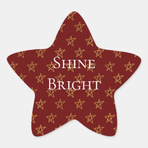 Sticker Étoile Red Gold Stars brillent
