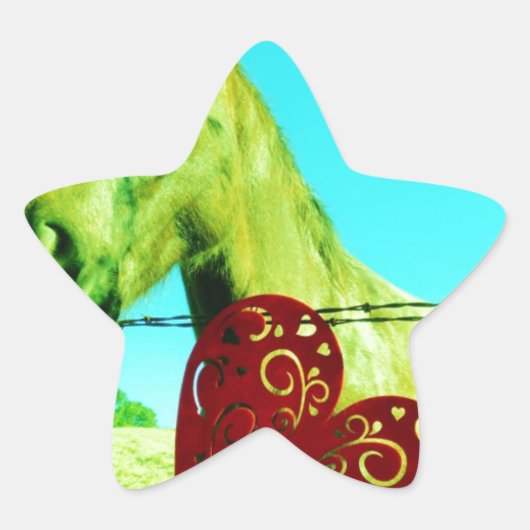 Sticker Étoile Red Heart and Horse (Devant)