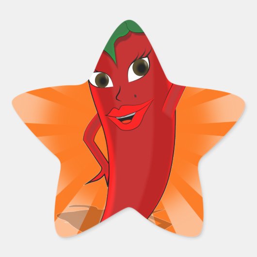 Sticker Étoile Red Pepper Superstar (Devant)