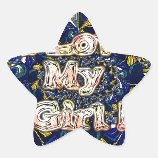 Sticker Étoile Retro Infinity I Love my Girl (Devant)