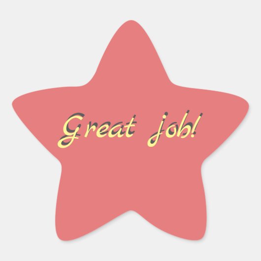 Sticker Étoile Reward Great job (Devant)