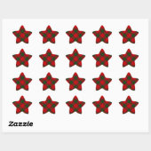 Sticker Étoile Robertson tartson rouge vert plaid (Feuille)