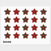 Sticker Étoile Robertson tartson rouge vert plaid (Feuille)