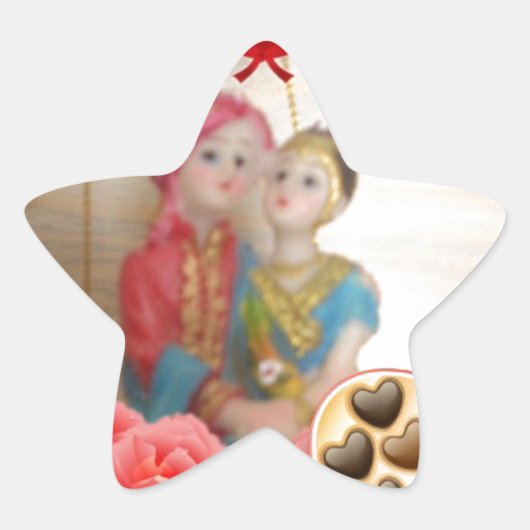 Sticker Étoile Romantique Amour Coeur Art Imprimer (Devant)