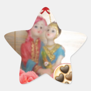 Sticker Étoile Romantique Amour Coeur Art Imprimer