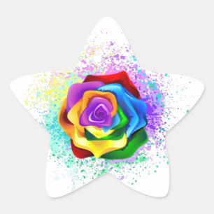Sticker Étoile Rose arc-en-ciel coloré
