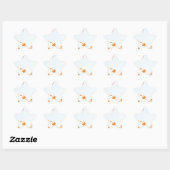 Sticker Étoile rose et orange 1276 art abstrait (Feuille)