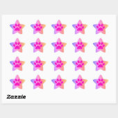 Sticker Étoile Rose Gold Pailletés Empreintes de Patte Roses Mign (Feuille)