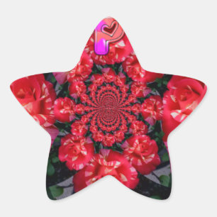 Sticker Étoile Roses rouges Iridescente "Bonne Saint Valentin" Im