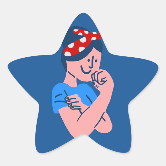 Sticker Étoile Rosie la riveteuse rockabilly icône rétro (Devant)