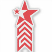 Sticker Étoile rouge avec flèches à chevron (Devant)