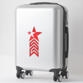 Sticker Étoile rouge avec flèches chevron (Sur valise)