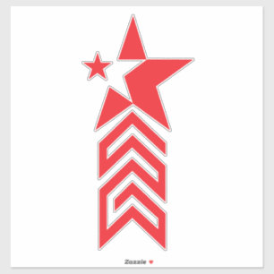 Sticker Étoile rouge avec flèches chevron