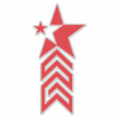 Sticker Étoile rouge avec flèches chevron (Devant)