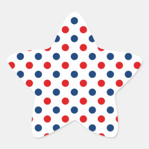 Sticker Étoile Rouge Blanc et Bleu à pois