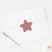Sticker Étoile Rouge, Blanc, Motif Diamant Noir (Enveloppe)
