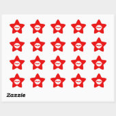 Sticker Étoile Rouge et Blanc Maquillage à Levres (Feuille)