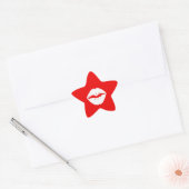 Sticker Étoile Rouge et Blanc Maquillage à Levres (Enveloppe)