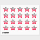 Sticker Étoile Rouge et fausse parties scintillant (Feuille)