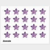Sticker Étoile Rouleaux blancs floraux violets (Feuille)