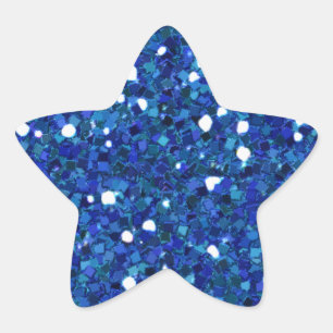 STICKER ÉTOILE ROYAL BLUE BLUES PARTIES SCINTILLANT BLANC TEXTURE