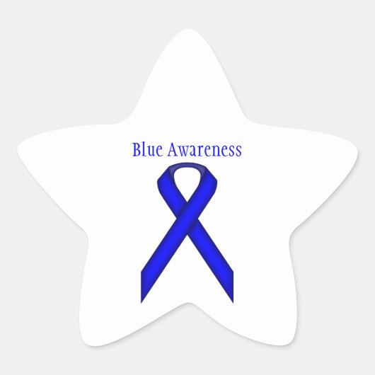 Sticker Étoile Ruban Blue Standard par Kenneth Yoncich (Devant)