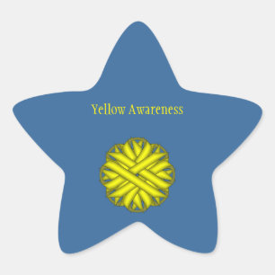 Sticker Étoile Ruban de fleurs jaunes par Kenneth Yoncich